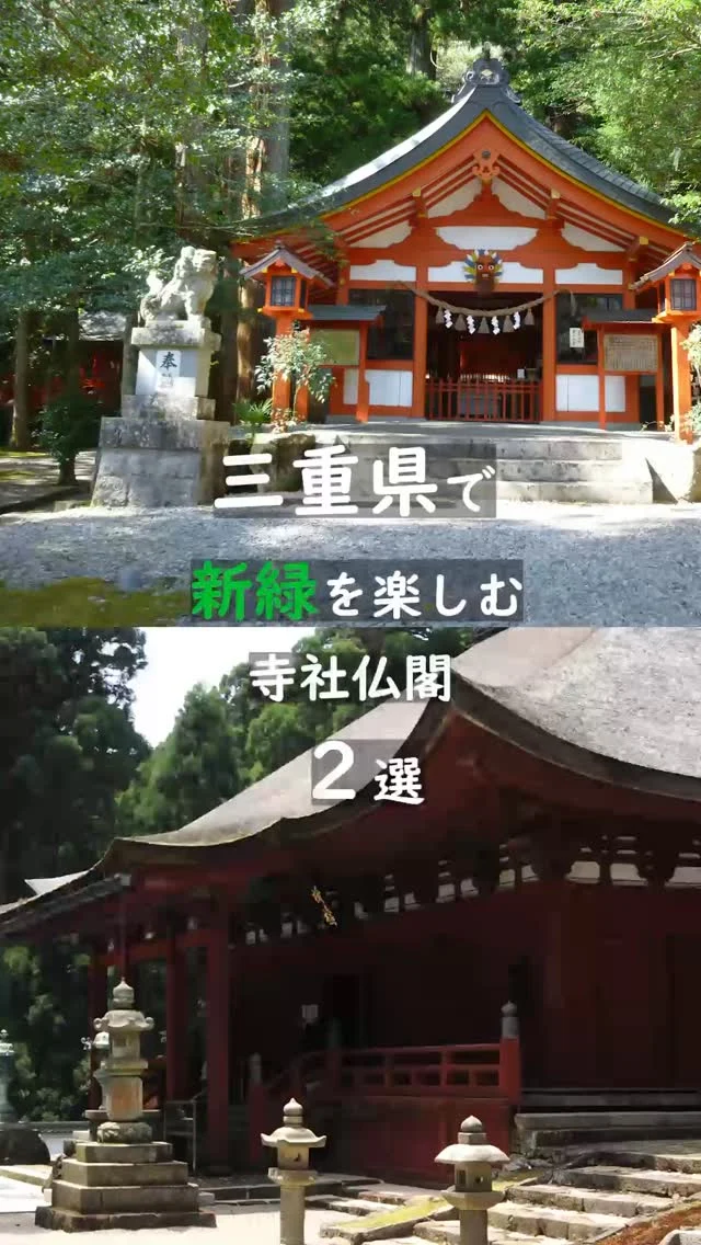 三重県でぜひ体験してほしい
新緑×寺社仏閣の静かなひととき🍃

📍朝熊山金剛証寺
朱と緑の美しさを楽しめるお寺
住所：伊勢市朝熊町５４８

📍北畠神社
緑に囲まれる庭園を楽しめる神社
住所：津市美杉町１１４８

#kankomie
#伊勢市
#津市
#歴史街道