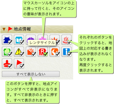 「地点情報」パレット説明図