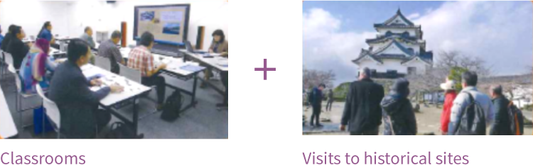 Classrooms + Visits to historical sites